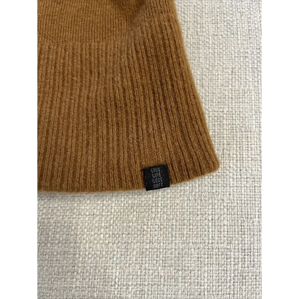 Duluth Trading Alaskan Hardgear 100% Wool Beanie Hat OS Knit Winter Camel Brown